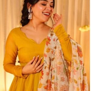 mayri flaired gown with dupatta