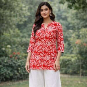 zamkudi floral rayon co ord set – 6