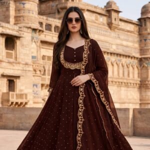 vichitra silk cape style lehenga set – 2