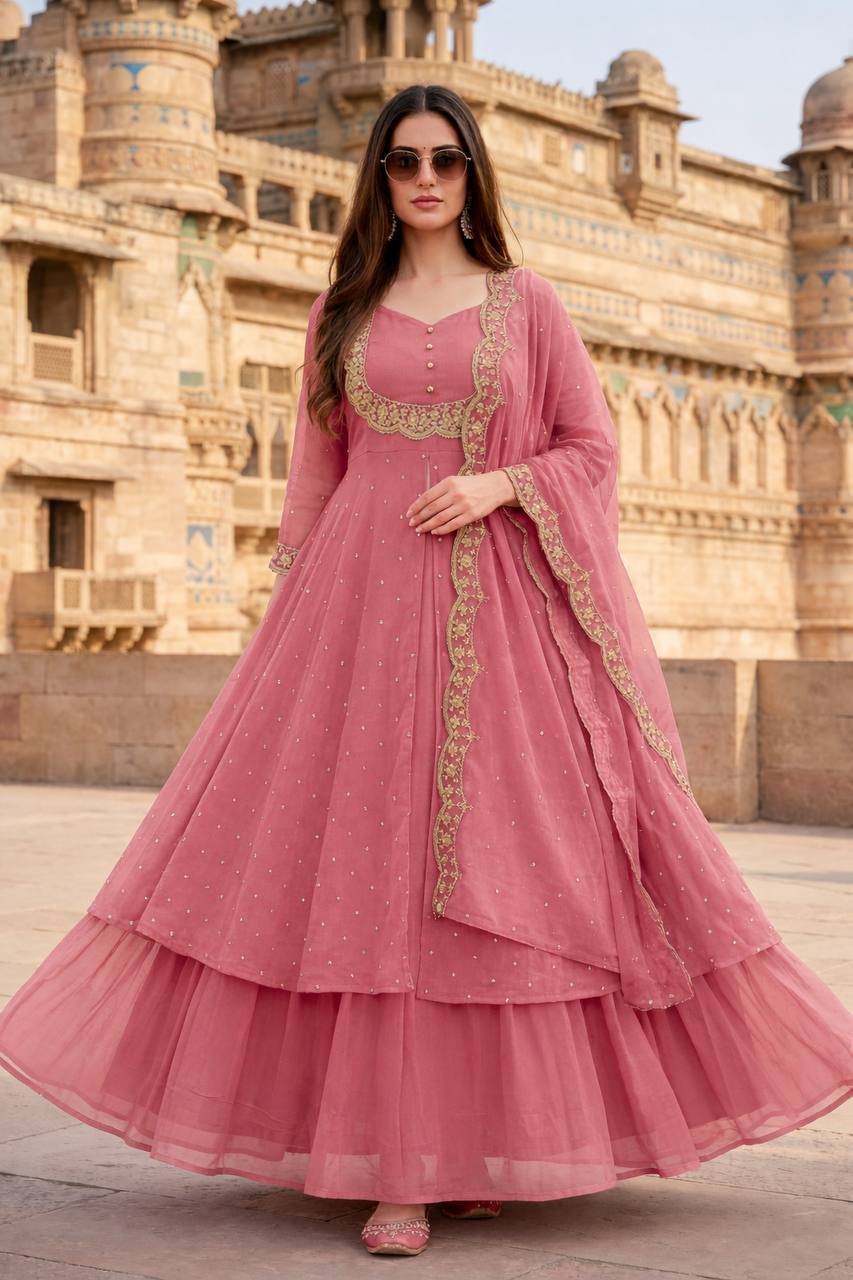 vichitra silk cape style lehenga set – 3 vichitra silk cape style lehenga set – 3