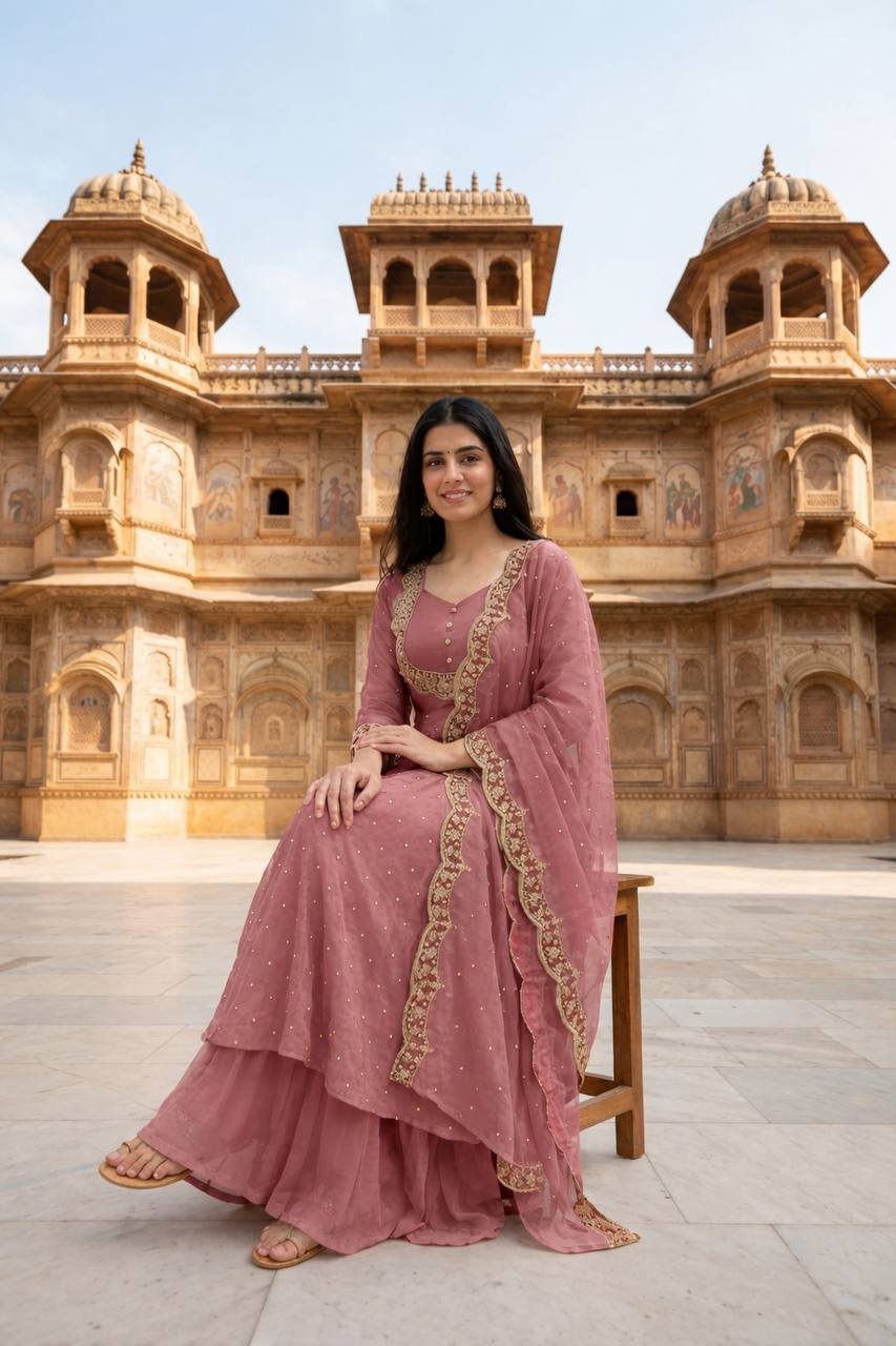 vichitra silk cape style lehenga set – 3 vichitra silk cape style lehenga set – 3