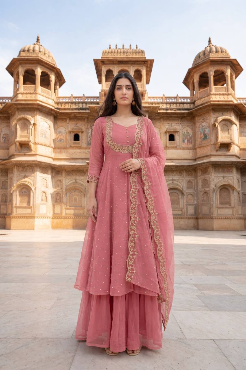 vichitra silk cape style lehenga set – 3 vichitra silk cape style lehenga set – 3