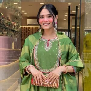 the royal festival premium suit in mehendi green
